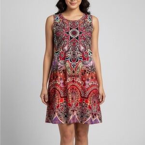 Sleeveless Multicolor Patterned Dress